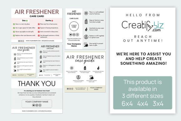 Air Freshener Care Cards Template