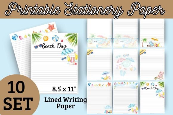 Beach Stationery Printable Letter Set