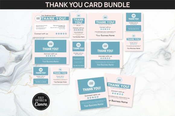 Editable Canva Thank You Card Bundle: A Simple Way to Show Appreciation