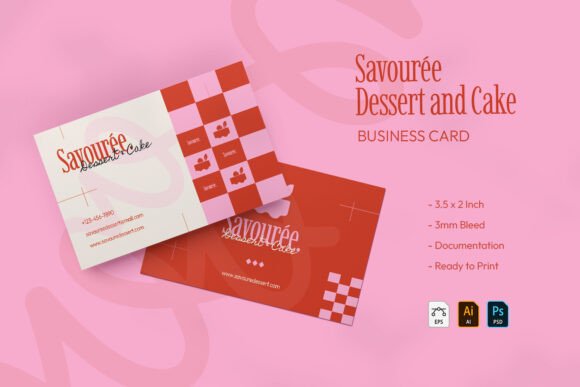 Enhance Your Brand with the Savourée Dessert and Cake Business Card