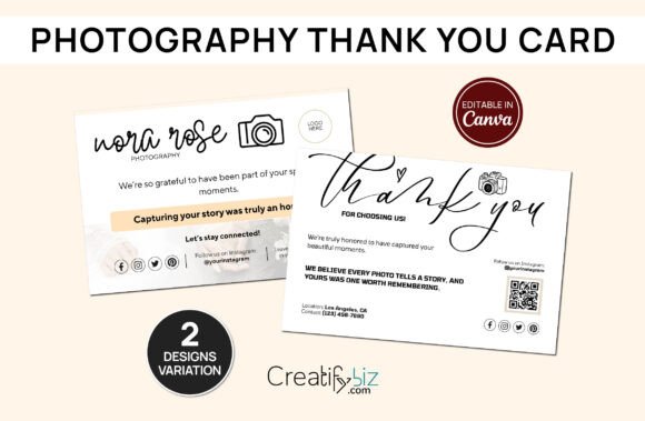 Free Photography Business Thank You Card