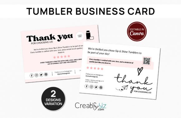 Free Tumbler Business Thank You Card