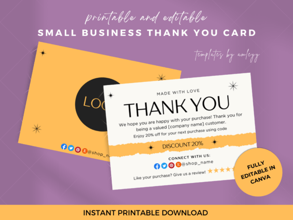Minimal Small Business Thank You Card