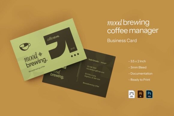 Modern Business Cards for Brewing Coffee Managers