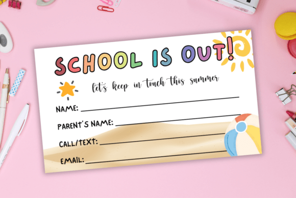 Printable Summer Contact Card: A Fun and Functional Way to Share Your Details