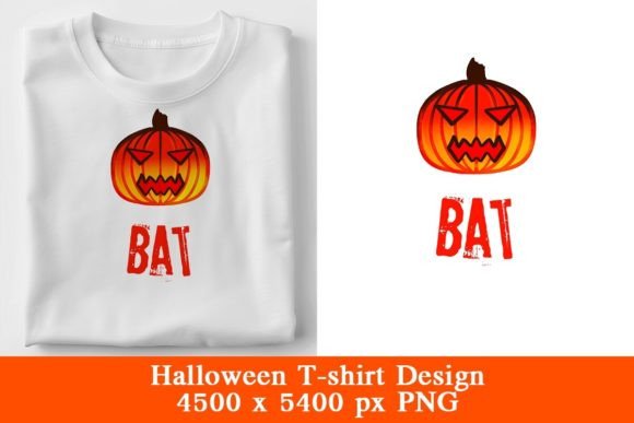 Pumpkin Bat Halloween T-Shirt Design: A Strategic Asset for Creative and Commercial Use