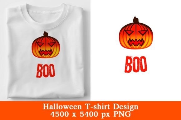 Pumpkin Boo Halloween T-Shirt Design: A Versatile and Ready-to-Print Graphic for All Your Creative Projects