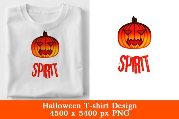 Pumpkin Spirit Halloween T-Shirt Design for Creative and Practical Use