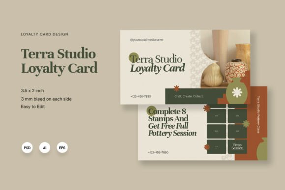 Terra Studio - Loyalty Card: Modern Print Design for Impactful Branding