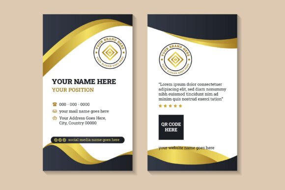 Vertical Business Card Gold Black: A Timeless Design for Modern Branding